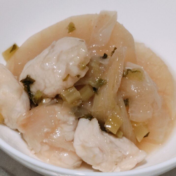 とろける美味しさ♪大根とササミのあんかけ風煮物